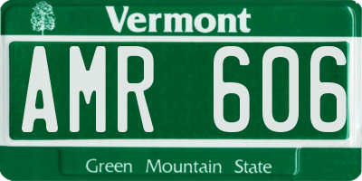 VT license plate AMR606