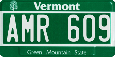 VT license plate AMR609