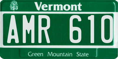 VT license plate AMR610
