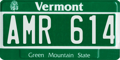 VT license plate AMR614