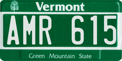 VT license plate AMR615