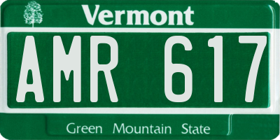VT license plate AMR617