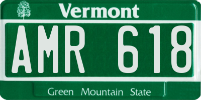 VT license plate AMR618