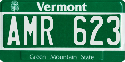 VT license plate AMR623