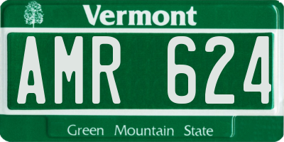 VT license plate AMR624