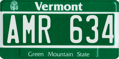 VT license plate AMR634