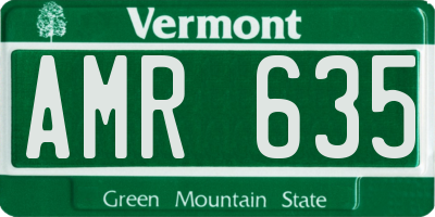 VT license plate AMR635
