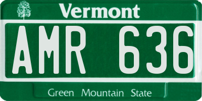 VT license plate AMR636