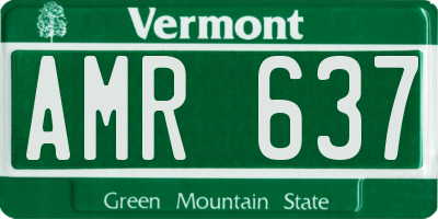 VT license plate AMR637