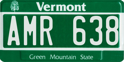 VT license plate AMR638