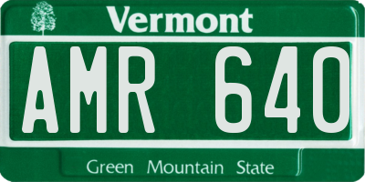 VT license plate AMR640