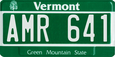 VT license plate AMR641