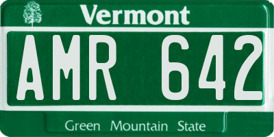 VT license plate AMR642
