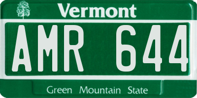 VT license plate AMR644