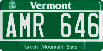 VT license plate AMR646
