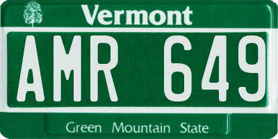 VT license plate AMR649