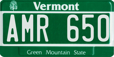 VT license plate AMR650