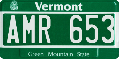 VT license plate AMR653