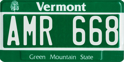 VT license plate AMR668