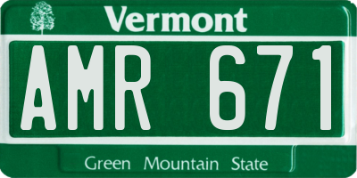 VT license plate AMR671