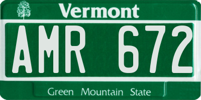 VT license plate AMR672
