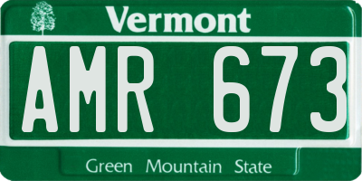 VT license plate AMR673