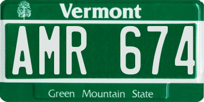 VT license plate AMR674