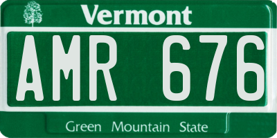 VT license plate AMR676