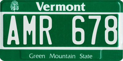 VT license plate AMR678