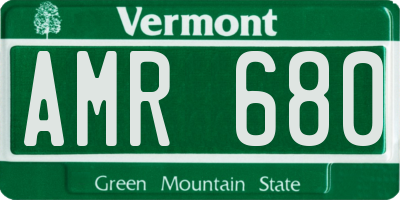 VT license plate AMR680
