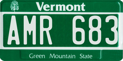 VT license plate AMR683