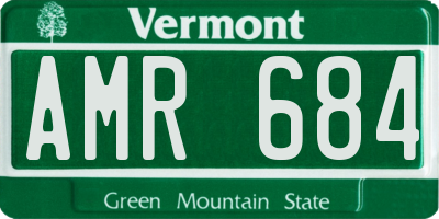 VT license plate AMR684