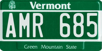 VT license plate AMR685