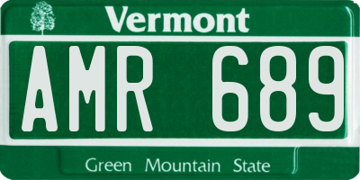 VT license plate AMR689