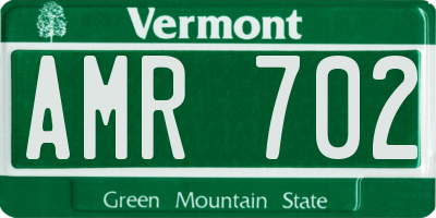 VT license plate AMR702