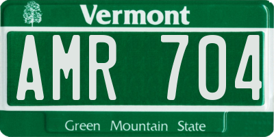 VT license plate AMR704