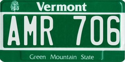 VT license plate AMR706