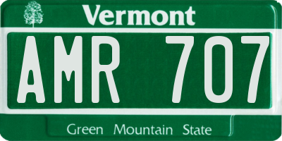 VT license plate AMR707