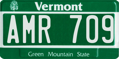 VT license plate AMR709