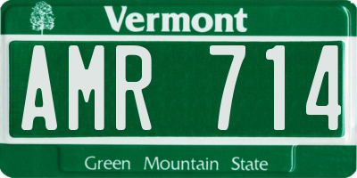 VT license plate AMR714