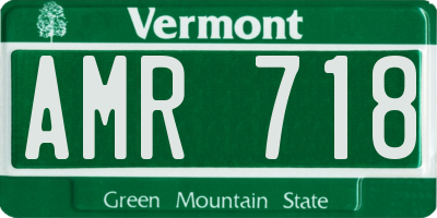 VT license plate AMR718