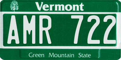 VT license plate AMR722
