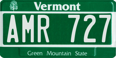 VT license plate AMR727