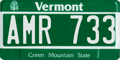 VT license plate AMR733
