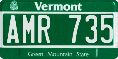 VT license plate AMR735