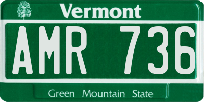 VT license plate AMR736