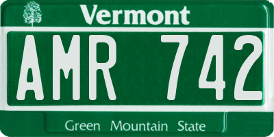 VT license plate AMR742