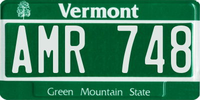 VT license plate AMR748