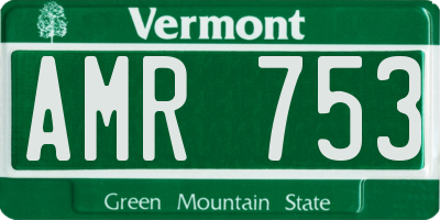 VT license plate AMR753