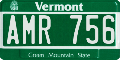 VT license plate AMR756